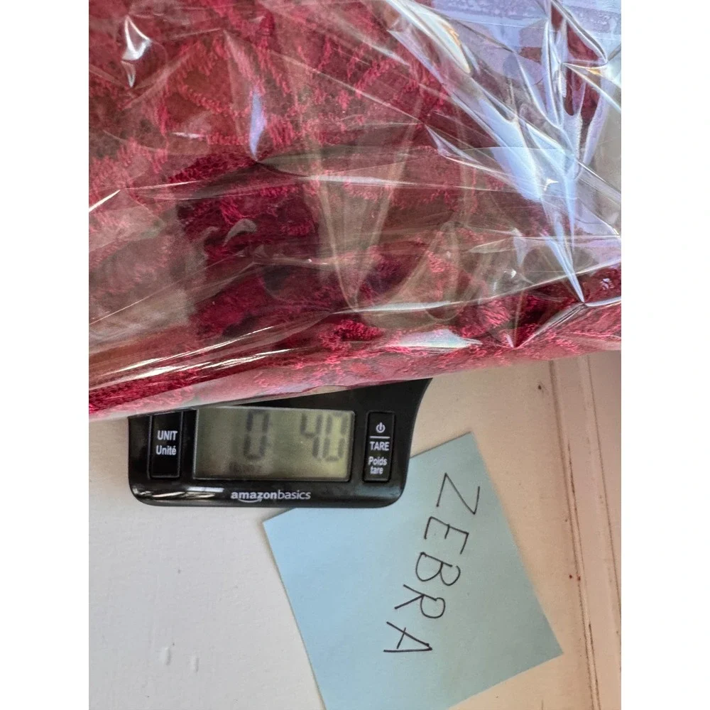 Red Floral Full Lace Long Sleeve Top Women Large Stretch Romantic Coquette Layer - Picture 9 of 9